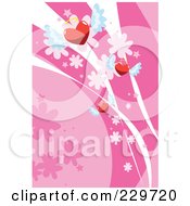 Poster, Art Print Of Pink Winged Heart Background - 1