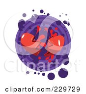 Royalty Free RF Clipart Illustration Of A Broken Bleeding Heart Over Purple And White by mayawizard101