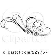 Royalty Free RF Clipart Illustration Of A Black And White Flourish Design 4
