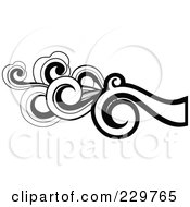 Royalty Free RF Clipart Illustration Of A Black And White Flourish Design 9