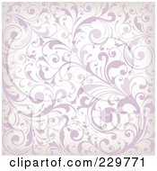Royalty Free RF Clipart Illustration Of A Purple And Off White Background Pattern Of Leafy Vines