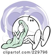 Royalty Free RF Clipart Illustration Of A Moodie Character Holding His Security Blanket