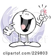 Royalty Free RF Clipart Illustration Of A Moodie Character With A Happy Reminder Ribbon by Johnny Sajem #COLLC229803-0090