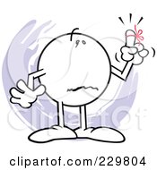 Royalty Free RF Clipart Illustration Of A Moodie Character With A Distraught Reminder Ribbon