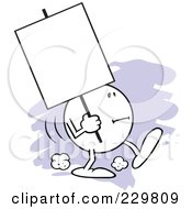 Moodie Character Carrying A Blank Sign