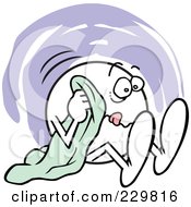 Royalty Free RF Clipart Illustration Of A Desperate Moodie Character Holding His Security Blanket