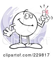 Royalty Free RF Clipart Illustration Of A Moodie Character With A Friendly Reminder Ribbon