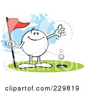 Poster, Art Print Of Pleased Moodie Character Golfing A Hole In One