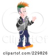 Royalty Free RF Clipart Illustration Of A Friendly Punk Man Waving 2