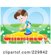 Poster, Art Print Of Boy Playing In A Sand Box - 3