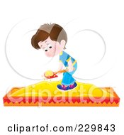 Boy Playing In A Sand Box - 1