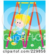 Poster, Art Print Of Little Girl On A Swing - 3