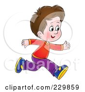 Poster, Art Print Of Brunette Boy Running - 1