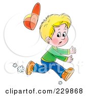 Poster, Art Print Of Blond Boy Running - 1