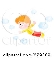 Poster, Art Print Of Boy Flying Near Clouds - 2