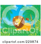 Royalty Free RF Clipart Illustration Of A Playful Lion by Alex Bannykh