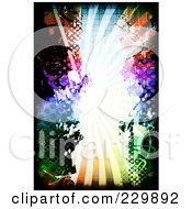 Poster, Art Print Of Grungy Colorful Burst With Splatters And Halftone - 1