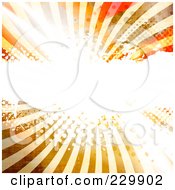 Poster, Art Print Of Bright Light Exploding Over Halftone And Rays