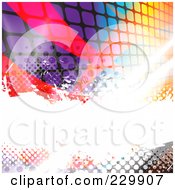 Poster, Art Print Of Background Of Bright Bursts Halftone Pixels And Swooshes