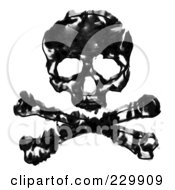 Royalty Free RF Clipart Illustration Of A Grungy Black And White Skull And Crossbones by Arena Creative #COLLC229909-0094