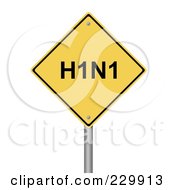 Royalty Free RF Clipart Illustration Of A Yellow H1N1 Warning Sign