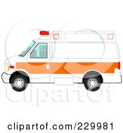 Pixelated White And Orange Ambulance