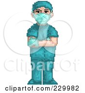 Poster, Art Print Of Pixelated Male Surgeon