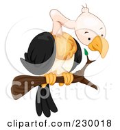 Royalty Free RF Clipart Illustration Of A Perched Vulture by BNP Design Studio