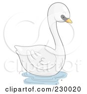 Royalty Free RF Clipart Illustration Of A Cute Mute Swan