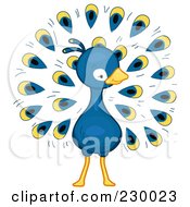 Royalty Free RF Clipart Illustration Of A Cute Peacock