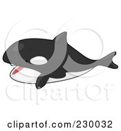 Royalty Free RF Clipart Illustration Of A Happy Orca Whale by BNP Design Studio