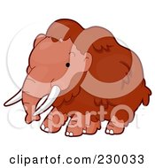 Royalty Free RF Clipart Illustration Of A Cute Mammoth by BNP Design Studio