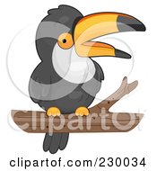 Royalty Free RF Clipart Illustration Of A Cute Perched Toucan