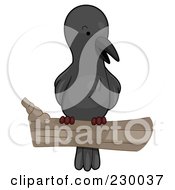 Poster, Art Print Of Cute Perched Crow