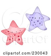 Poster, Art Print Of Two Happy Starfish