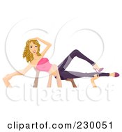 Royalty Free RF Clipart Illustration Of Hands Holding Up A Reclined Pretty Woman by BNP Design Studio