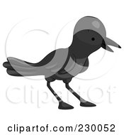 Royalty Free RF Clipart Illustration Of A Cute Crow by BNP Design Studio