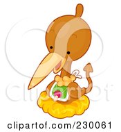 Poster, Art Print Of Cute Baby Pterodactyl Dino In A Nest