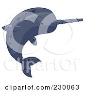 Royalty Free RF Clipart Illustration Of A Cute Narwhal by BNP Design Studio