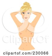 Royalty Free RF Clipart Illustration Of A Blond Woman Performing A Self Breast Exam 2 by BNP Design Studio