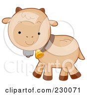 Poster, Art Print Of Cute Baby Goat Walking To The Left