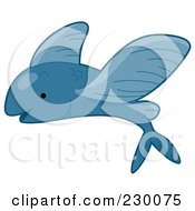 Cute Blue Flying Fish