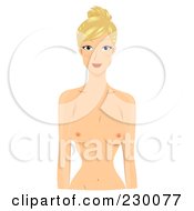 Royalty Free RF Clipart Illustration Of A Blond Woman Performing A Self Breast Exam 3 by BNP Design Studio