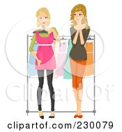 Woman Helping Her Friend Pick Out A Dress