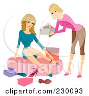 Poster, Art Print Of Woman Helping A Customer Try On Shoes In A Store