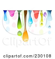 Royalty Free RF Clipart Illustration Of A Backgorund Of Rainbow Drips