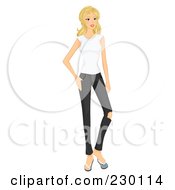 Poster, Art Print Of Casual Blond Woman Standing