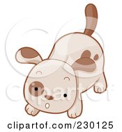 Royalty Free RF Clipart Illustration Of A Cute Puppy Barking