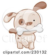 Poster, Art Print Of Cute Puppy With A Bone