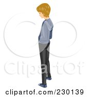 Royalty Free RF Clipart Illustration Of A Blond Man Standing